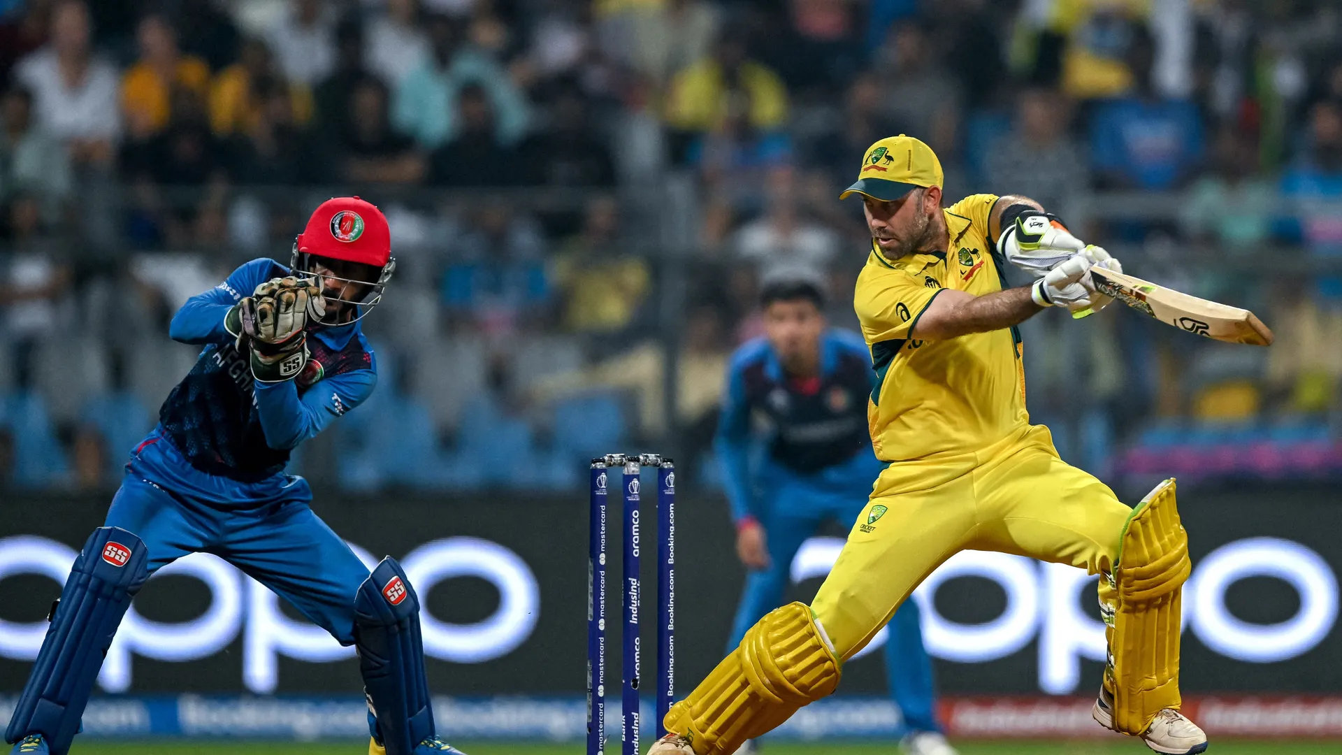 A brilliant double century from injured Glenn Maxwell helps Australia to a famous victory.